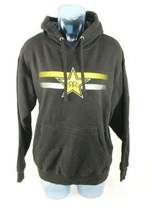 Rockstar Energy Drink Sweater Hoodie Men's Size Medium Black